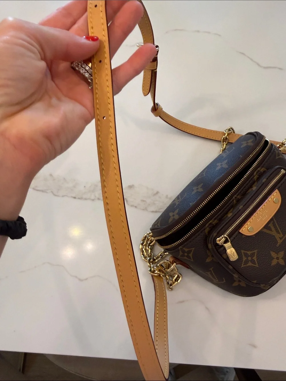 Louis Vuitton Monogram Canvas Brown Crossbody Bag Mini Bumbag